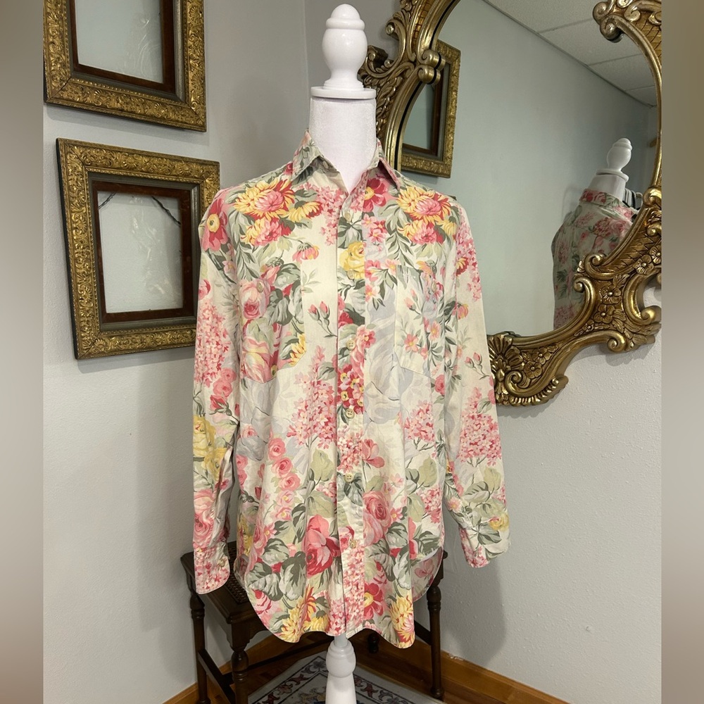 Vintage Floral Ralph Lauren Button Down Size 4